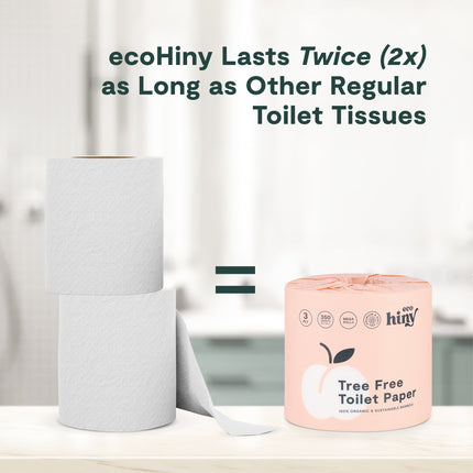 Premium & Soft Bamboo Toilet Paper | 6 Mega Rolls, 3 PLY & 350 Sheets | Tree Free Toilet Tissues | Plastic Free Packaging Packaging
