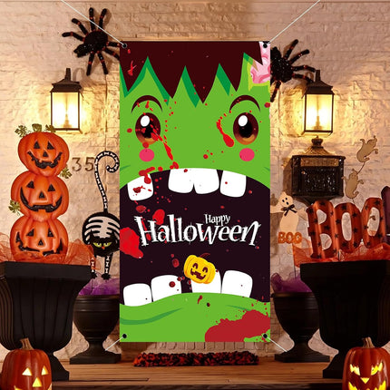 Halloween Door Cover,Scary Halloween Banner Decorations-71 X35