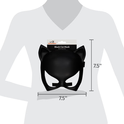 Cat Mask Costume Accessory for Adults, Black, Halloween by