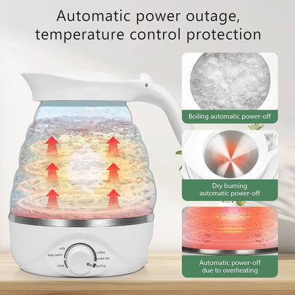 Foldable Travel Electric Kettle 700Ml 850W 110V White
