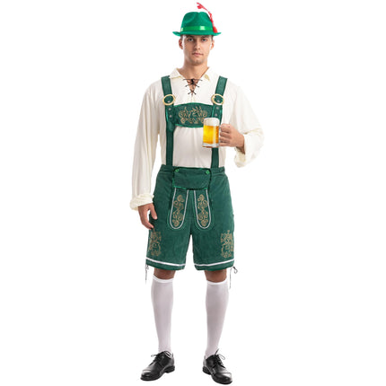 Men'S German Bavarian Oktoberfest Costume Set, Beer Costume Hat for Adults Halloween Fancy Dress Costumes and Beer Festival