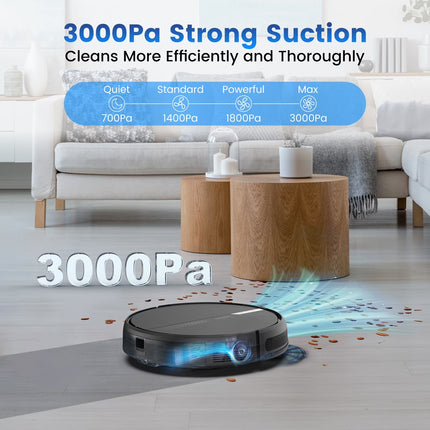 G60 3 in 1 Robot Vacuum and Mop Combo with Smart App&Voice Control,2 in 1 Tank for Pet Hair
