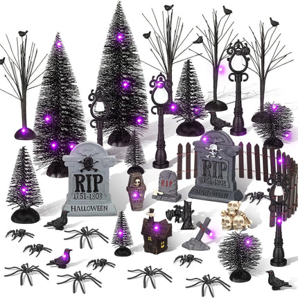 40 Pcs Halloween Village Accessories Set Mini Halloween Figurines