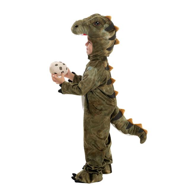 T-Rex Dinosaur Animals Costumes Jumpsuit with Toy Egg for Kids Halloween Dress-Up Party 2-7 Years