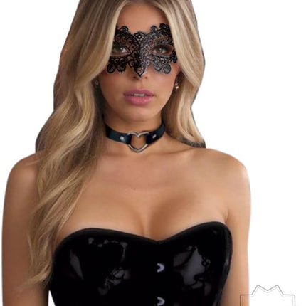 Cat Woman Mask, Cat Lingerie Sexy Black Cat Costume Accessories for Women