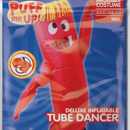 Adult Inflatable Costume Blow up Tube Dancer Wacky Waving Arms Funny Halloween Inflatable Costume for Halloween Dress up Parties