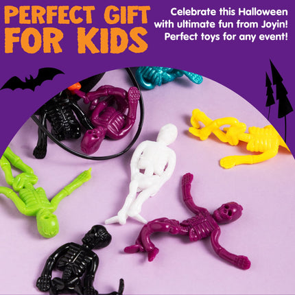 108 Pcs Halloween Stretchy Skeleton Toys,Halloween Toys Bulk for Party Favors,Halloween Goody Bag Fillers,Halloween Sticky Toys for Classroom Prizes