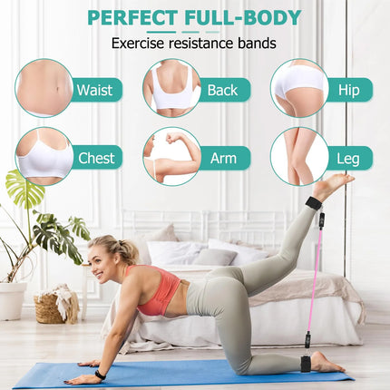 Pilates Bar Kit with Resistance Bands,Pilates Bar with Stackable Bands Workout Equipment for Legs,Hip,Waist and Arm,Exercise Fitness Equipment for Women & Men Home Gym Yoga Pilates
