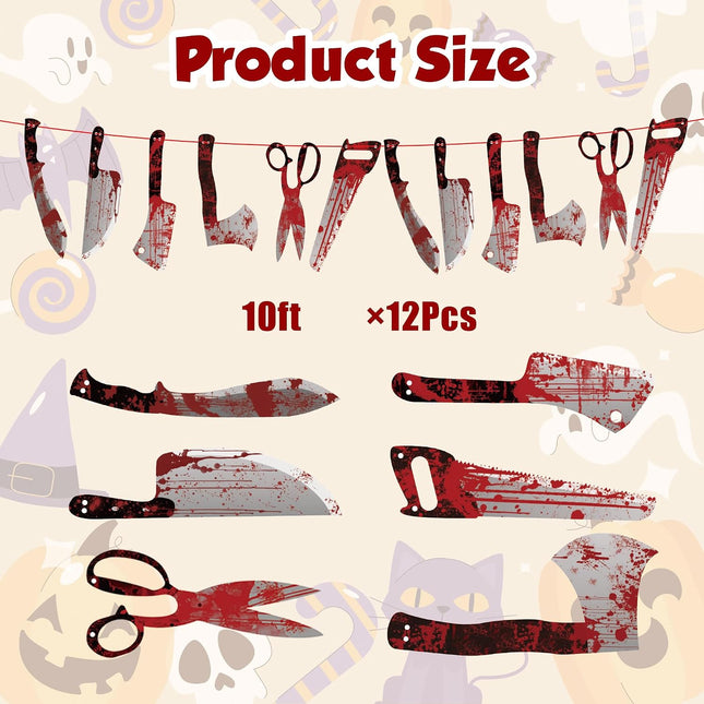 Halloween Party Decorations - 12 Pack Trunk or Treat Banner | Halloween Decorations for Indoor Outdoor outside - Hanging Backdrop Garland Decor for Birthday Party Favors Supplies