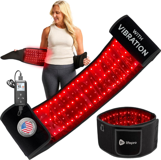 Red Light Therapy Belt – Allevared Infrared Red Light Therapy for Body, Back Pain and Shoulder - 660Nm & 850Nm near Infrared Heating Pad – Adjustable & Portable for Wellness & Relaxation