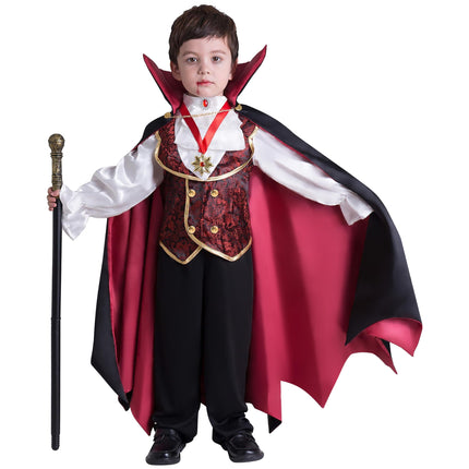 Gothic Vampire Costume Kids, Toddler Vampire Costume Halloween Vampire Costume, Vampire Costume for Boys, Halloween Party Dress up (3-4Yrs)