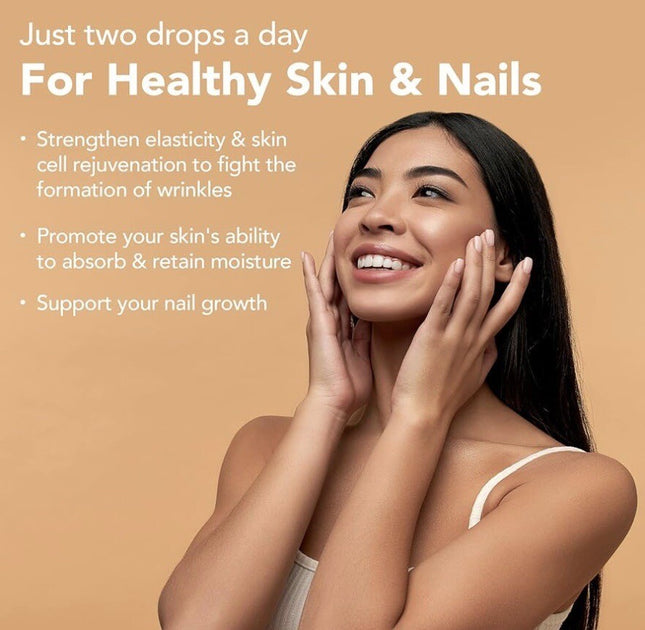 Biotin Collagen Liquid Drops - Maximum Potency for Hair, Skin, Nails - USA Made