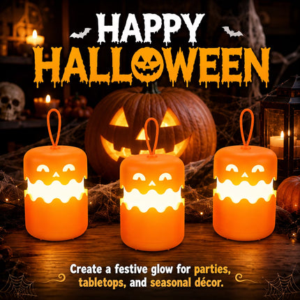 Halloween Decoration, 2Pack Halloween Pumpkin Lantern, Collapsible Jack O Lantern Pumpkin with Lanyard,Halloween Party Favors, Outdoor Indoor Halloween Party Decor