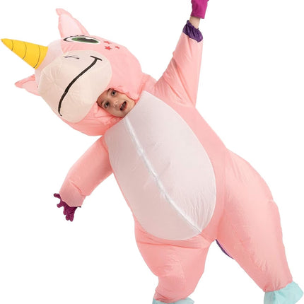 Inflatable Costume for Kids, Blow up Full Body Unicorn Costume, Halloween Inflatable Costume for Boys and Girls Dress up Party