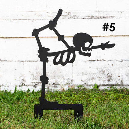 Outdoor Skeleton Halloween Decor, Halloween Outdoor Sign, Halloween Garden Signs, Metal Halloween Yard Stakes, Halloween Sign Skeleton Decor