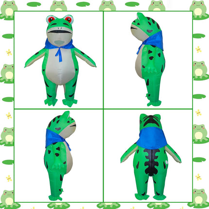 Inflatable Frog Costume for Kids Halloween Cute Animal Costumes Funny Blow up Suit for Boys Girls Cosplay Party
