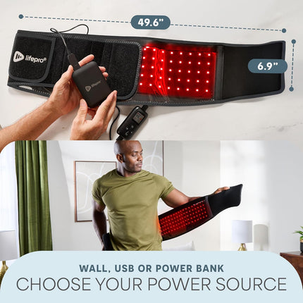 Red Light Therapy Belt – Allevared Infrared Red Light Therapy for Body, Back Pain and Shoulder - 660Nm & 850Nm near Infrared Heating Pad – Adjustable & Portable for Wellness & Relaxation