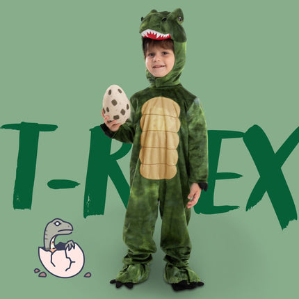 Halloween T-Rex Costume Dinosaur Onesie with Eggs for Kids and Toddlers Halloween Party Dress up Cosplay