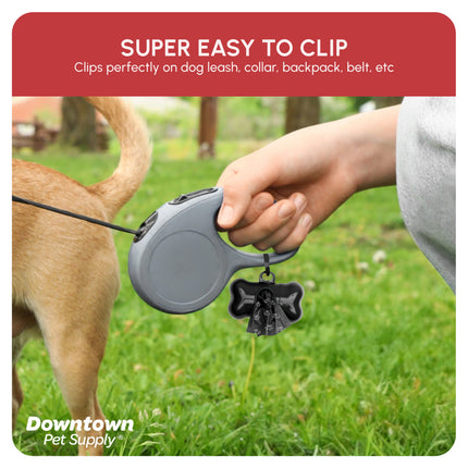Dog Poop Bags, Free Poop Bag Holder, Black Paw Print, 220 Ct