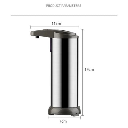 Automatic Liquid Soap Dispenser Touchless Battery Operated Stainless Steel Silver