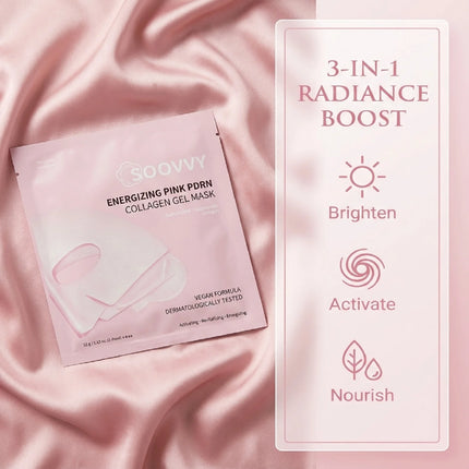 Energizing Pink Collagen Jelly Gel Mask , Overnight Face Mask for Glass Glow Skin Care ,Moisturizing Collagen Face Mask, Korean Skincare, 4Ea