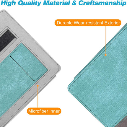 Stand Case for Kindle Oasis (10Th/9Th Generation, 2019/2017 Release) - Premium PU Leather Sleeve Cover with Card Slot and Hand Strap, Turquoise