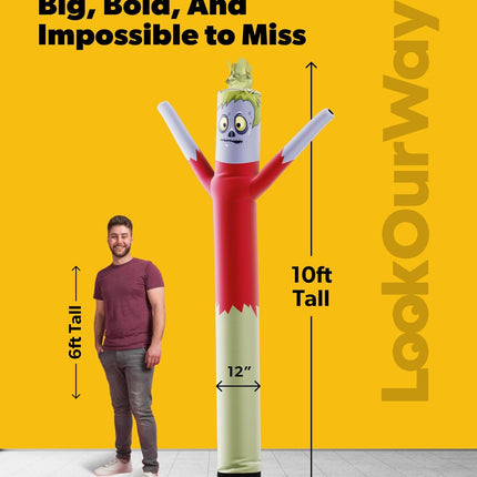 10Ft Monster Air Dancers Inflatable Tube Man Attachment | Halloween Inflatables Outdoor Decoration | Wacky Waving Halloween Blow up for Yard Display or Business (Blower Not Included)