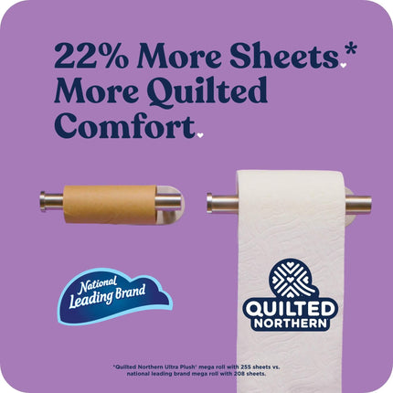 Ultra Plush 3-Ply Toilet Paper, 6 Mega Rolls, 255 Sheets per Roll