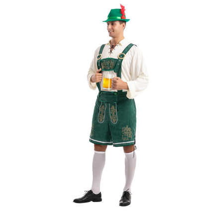 Men'S German Bavarian Oktoberfest Costume Set, Beer Costume Hat for Adults Halloween Fancy Dress Costumes and Beer Festival