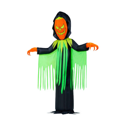 Inferno Pumpkin Reaper Airblown Yard Inflatable, Orange/Green/Black, 20', Halloween by
