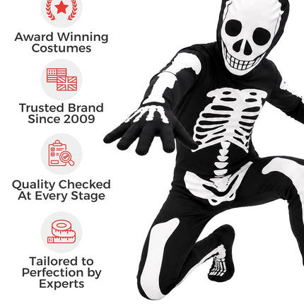 Black Skeleton Kids, Kids Halloween Costume