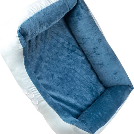 Orthopedic Rectangle Bolster Pet Bed,Dog Bed, Medium 25X21 Inches Blue, by , Blue with Orthopedic Insert. (HCT-ORT-BLUE)