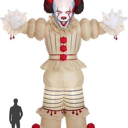 25FT Giant Pennywise Inflatable | Huge Clown Airblown Halloween Decoration with Lights Outdoor Yard, Haunted House