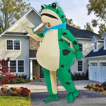 Funny Frog Outfit Inflatable Frog Costume Blow-Up Cosplay Costume for Adult/Birthday/Halloween