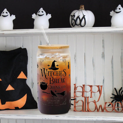 Halloween Cup, 18Oz Frosted Witch Halloween Tumbler with Lid and Straw