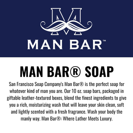 Man Bar 3-Piece Gift Set - No Harmful Chemicals - Good for All Skin Types - Made in the USA