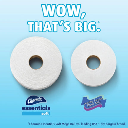 Essentials Soft Toilet Paper 12 Mega Rolls, 330 Sheets per Roll