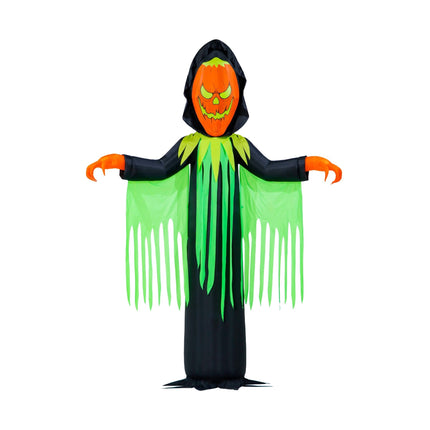 Inferno Pumpkin Reaper Airblown Yard Inflatable, Orange/Green/Black, 20', Halloween by