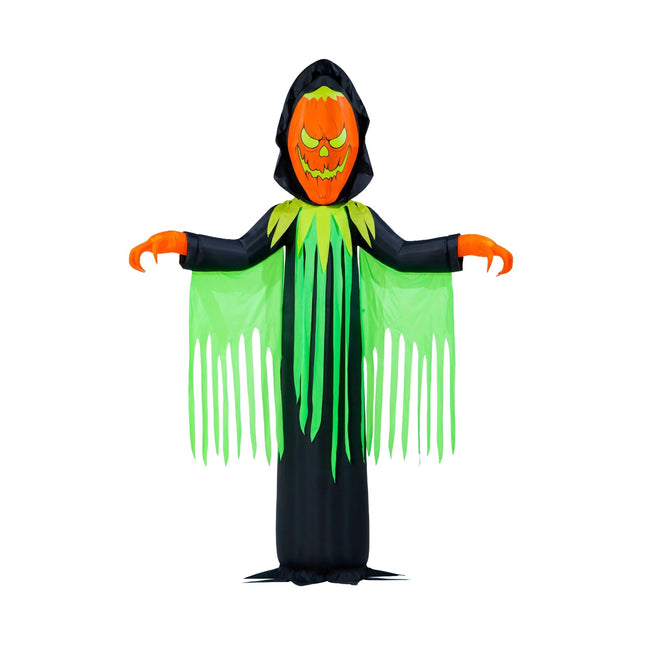 Inferno Pumpkin Reaper Airblown Yard Inflatable, Orange/Green/Black, 20', Halloween by