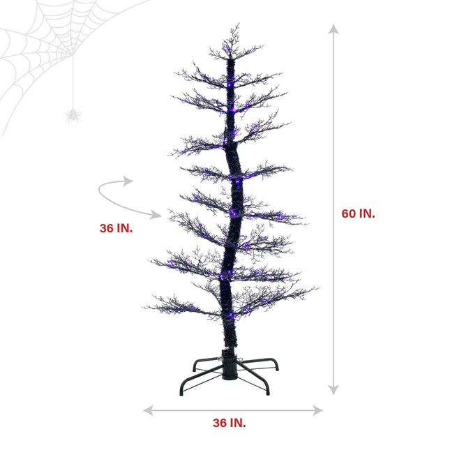 Prelit LED Purple Halloween Dancing Tree, Indoor/Covered Outdoor, 5.0-Ft.