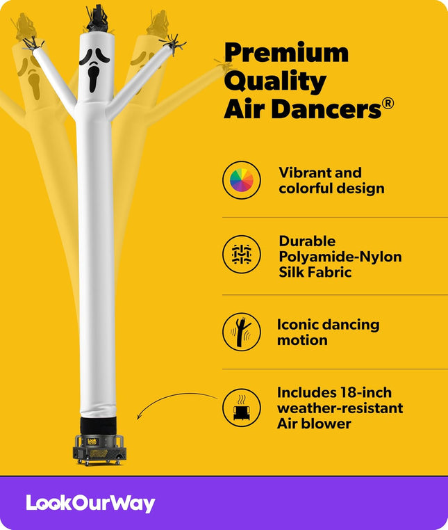Halloween Air Dancers Inflatable Tube Man Set | 20Ft Ghost Wacky Waving Inflatable with 12-Inch Blower | Outdoor Halloween Decorations & Halloween Blow Ups for Business or Yard Display