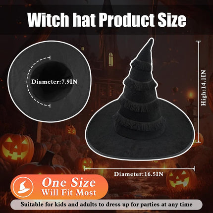 Leuceity Halloween Wizard Hat, Lightweight Comfort Fit Witch Hat