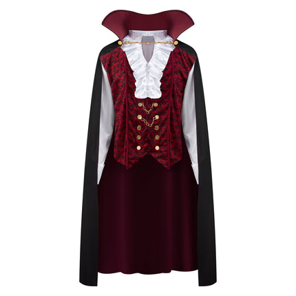 Halloween Vampire Costume Set for Adult Halloween Men'S Vampire Cape, Medieval Costume Party Fancy Dress-Up