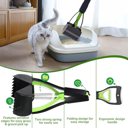 Pooper Scooper,Folding Dog Poop Scooper for Large Small Dogs,Portable Dog Poop Pick up Tool for Yard,Grass,Dirt,Gravel