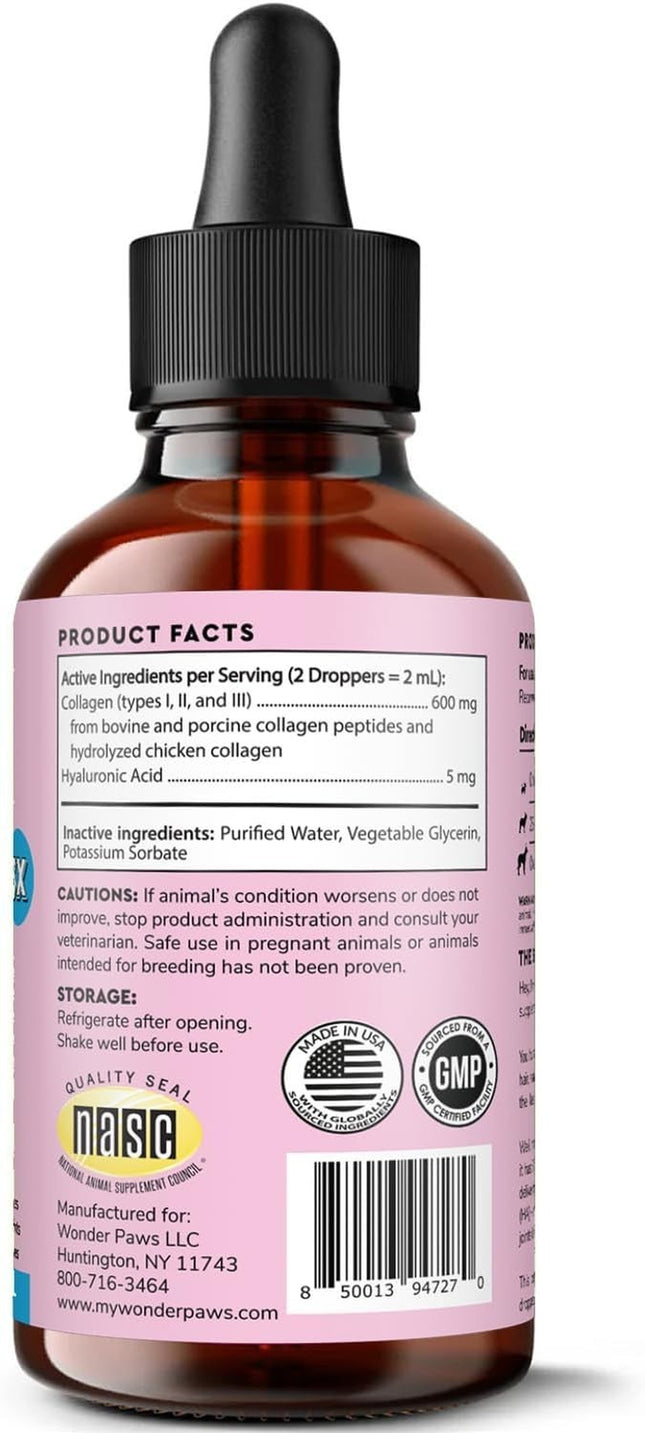Premium Collagen for Dogs – Liquid Collagen for Dogs with Hyaluronic Acid - 4 Oz