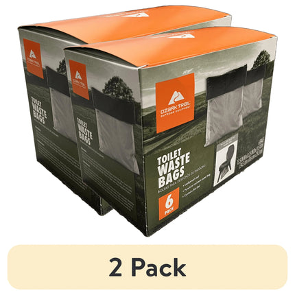 (2 Pack) Ozark Trail Portable Toilet Waste Bags, 6 Count