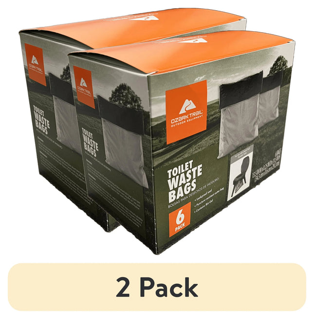 (2 Pack) Ozark Trail Portable Toilet Waste Bags, 6 Count