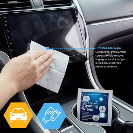 MED PRIDE Anti-Fog Lens Wipes & Screen Wipes – 200 Count Premoistened, Anti-Static, Quick-Dry Lens & Screen Cleaner Wipes for Eyeglasses & Electronics