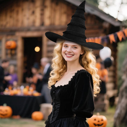 Leuceity Halloween Wizard Hat, Lightweight Comfort Fit Witch Hat