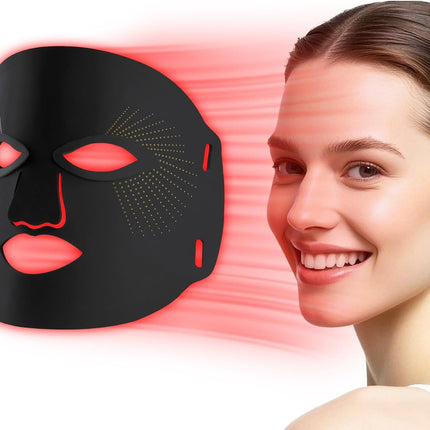 Red Light Therapy for Face, Red Light Therapy Mask, 7 Colors LED Facial Mask for Wrinkle Remove & anti Aging, Skin Care Home Use, Black (Upgraded Version)
